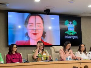 mesa das debatedoras das audiencia publica sobre endometriose na assembleia legislativa